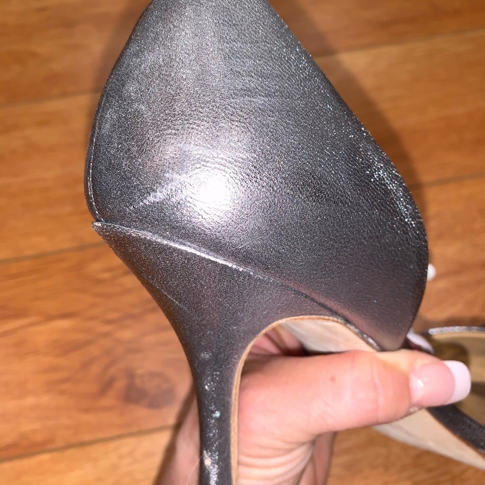Badgley Mischka Silver Heels with Embellishments - Picture 6 of 9